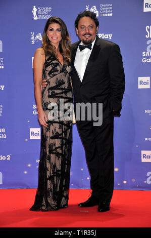 Rome, Italie. Mar 27, 2019. Tapis Rouge de Rome Photo David di Donatello Award : Enrico Brignano, Bianca Pazzaglia indépendant : Crédit Photo Agency Srl/Alamy Live News Banque D'Images