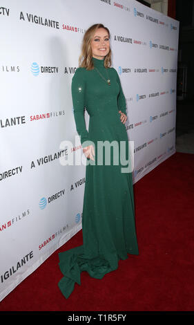 Los Angeles, CA, USA. Mar 27, 2019. Olivia Wilde, au Los Angeles Projection spéciale de Saban Film un justicier du Vista Theatre de Los Angeles, Californie le 27 mars 2019. Credit : Faye Sadou/media/Alamy Punch Live News Banque D'Images