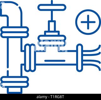 L'icône de la ligne du pipe-line concept. Télévision Pipeline vector symbole, signe, contours illustration. Illustration de Vecteur