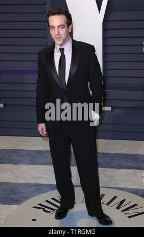 Vanity Fair Oscar Party organisée à l'Annenberg Center - Arrivées comprend : B.J. Novak Où : Los Angeles, California, United States Quand : 24 Feb 2019 Credit : Sheri Determan/WENN.com Banque D'Images