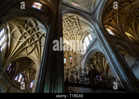 Sept 2018 - Segovia, Castilla y Leon, Espagne - Segovia Cathedral intérieurs. C'était la dernière cathédrale gothique construite en Espagne, au cours de la seizième Banque D'Images