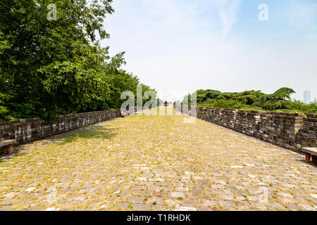 Mai 2017 - Nanjing, Jiangsu, Chine - un article de l'ancienne dynastie Ming remparts près de temple Jiming. Nanjing a l'un des mieux conservés des murs de la ville Banque D'Images