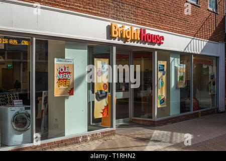 Maison lumineuse storefront en Kings Lynn, Norfolk, Royaume-Uni. Banque D'Images