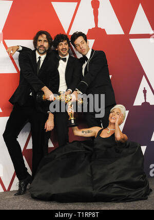 91e Academy Awards (Oscars 2019) tenue à l'Kodak Theater - Salle de presse : Andrew Wyatt, Anthony Rossomando, Lady Gaga, Mark Ronson Où : Los Angeles, California, United States Quand : 24 Feb 2019 Apega/WENN.com Crédit : Banque D'Images