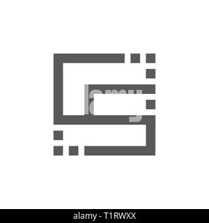 Résumé Points lettres cs logo vector ligne géométrique Illustration de Vecteur