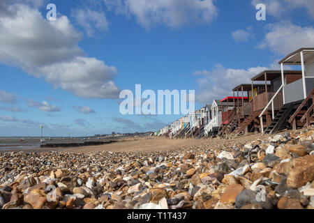 Thorpe Bay Beach, près de Southend-on-Sea, Essex, Angleterre Banque D'Images