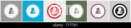 Icône Ajouter un contact établi, illustrations vectorielles en 6 options pour la conception de sites web et applications mobiles Illustration de Vecteur