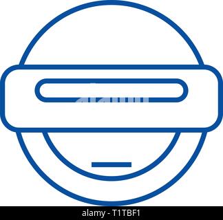 L'icône de la ligne emoji Robot concept. Télévision emoji Robot symbole vecteur, signe, contours illustration. Illustration de Vecteur