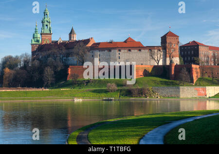 La cité médiévale château de Wawel à Cracovie, Pologne Banque D'Images