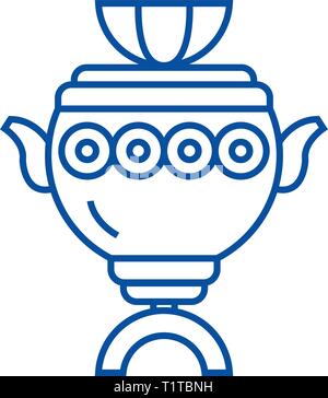 L'icône de la ligne signe Samovar concept. Samovar télévision signe, signe, symbole vecteur illustration contour. Illustration de Vecteur