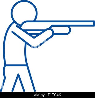 L'icône de la ligne de tir des armes d'un concept. Une arme de tir, symbole vecteur télévision signe, contours illustration. Illustration de Vecteur