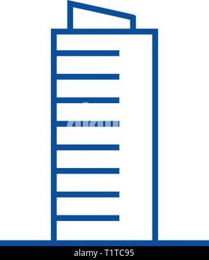 L'icône de la ligne signe Skyscrapper concept. Skyscrapper télévision signe, signe, symbole vecteur illustration contour. Illustration de Vecteur