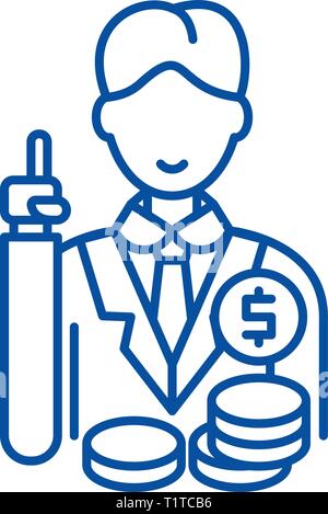 Des investissements intelligents icône ligne concept. Des investissements intelligents', signe, symbole vecteur illustration contour. Illustration de Vecteur