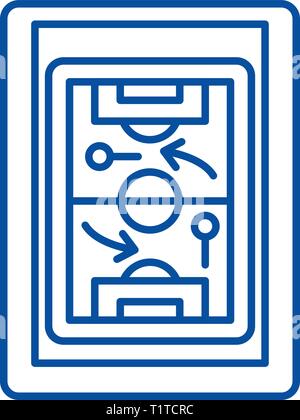 L'icône de la ligne tactique sport concept. La tactique des sports télévision vector symbole, signe, contours illustration. Illustration de Vecteur