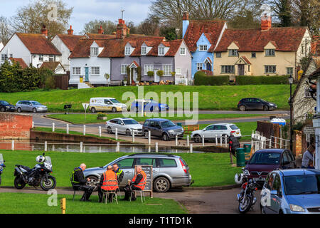 Village Finchingfield High Street, Essex, Angleterre, RU, FR Banque D'Images