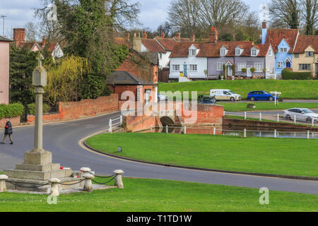 Village Finchingfield High Street, Essex, Angleterre, RU, FR Banque D'Images