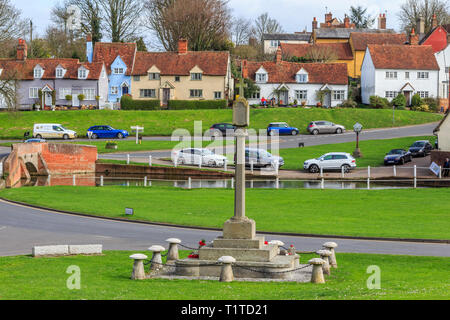 Village Finchingfield High Street, Essex, Angleterre, RU, FR Banque D'Images