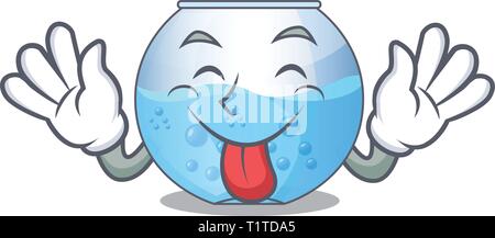 Langue bol miniature en forme d'aquarium mascot vector illustration Illustration de Vecteur