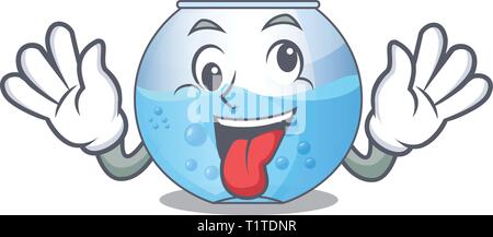 Crazy bol miniature en forme d'aquarium mascot vector illustration Illustration de Vecteur