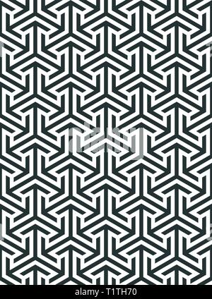 Résumé motif géométrique. Ornement géométrique basé sur une grille hexagonale. Ornement géométrique simple moderne Illustration de Vecteur