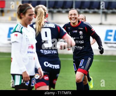 Gajhede 2016-04-17 LINKÖPING Mariann Knudsen pendant le match dans la damallsvenskan entre Linköping FC-Mallbackens si à Linköping arena. Jeppe Photo Gustafsson Banque D'Images