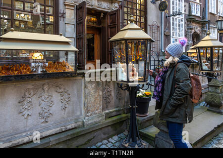 Ulica Mariaka (rue), Gdansk, Pologne Banque D'Images