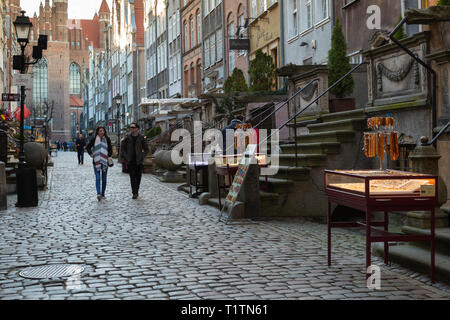 Ulica Mariaka (rue), Gdansk, Pologne Banque D'Images