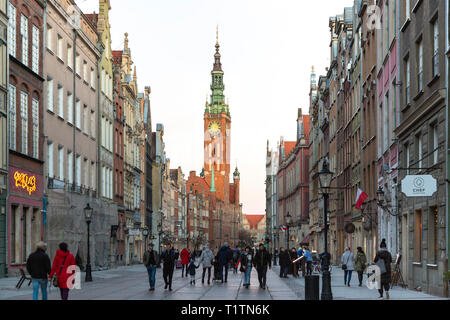 Dlugi Targ à l'Hôtel de ville, Gdansk, Pologne Banque D'Images