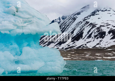 Magdalena Fjord, glaciers, Spitsberg, île de l'archipel de Svalbard, Norvège Banque D'Images