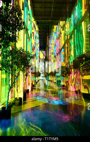 Montréal, Canada, le 23 mars, 2019.réflexions colorées au Palais des Congrès de Montréal,Québec,Canada.Credit:Mario Beauregard/Alamy Live News Banque D'Images