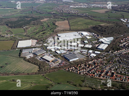 Vue aérienne de la Banque chute Industrial Estate & Dodworth Business Park près de Barnsley, dans le Yorkshire du Sud Banque D'Images