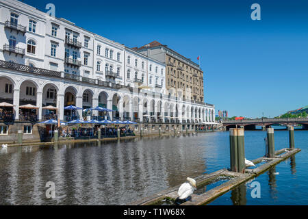 Alsterarkaden, Kleine Alster, Hamburg, Deutschland Banque D'Images