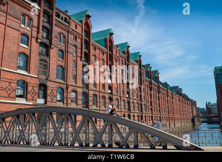 Speicherhaeuser Sandbruecke Brooksfleet,,, Speicherstadt, Hamburg, Deutschland, Sandbrücke Banque D'Images