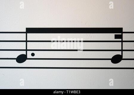 Gros plan d'une note de musique Banque D'Images