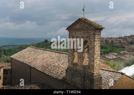 Paysage de la Toscane vue depuis les murs de Montepulciano, Italie Banque D'Images