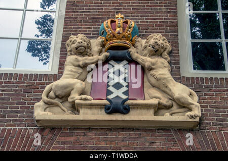 Les éléments décoratifs à l'entrée au Musée d'Amsterdam aux Pays-Bas 2018 Banque D'Images