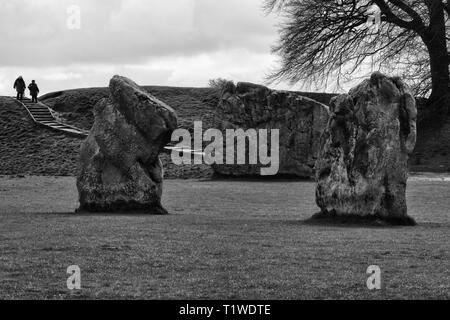 Cercles de pierres d'Avebury et de l'Avenue des menhirs Banque D'Images