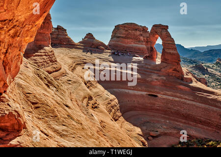 Delicate Arch dans Arches National Park, Moab, Utah, USA, Amérique du Nord Banque D'Images