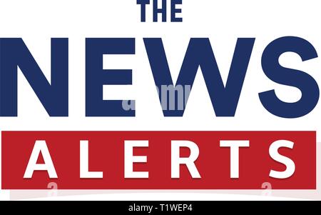 Nouvelles en texte simple modèle de page, style minimaliste. Breaking news logo, élément de design tv, rapport en ligne, l'icône du microphone, vector Illustration de Vecteur