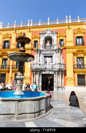 Le palais des évêques, la Plaza del Obispo, vieille ville de Malaga, malaga andalousie espagne Europe Banque D'Images