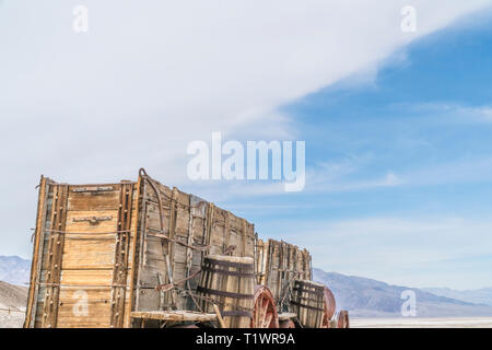 L'Harmony Borax Works est situé dans la vallée de la mort à Furnace Creek Springs, alors appelé le Groenland. Il est maintenant situé à l'intérieur de la Death Valley, Californie. Banque D'Images