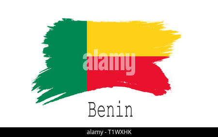 Bénin drapeau sur fond blanc, 3D Rendering Banque D'Images