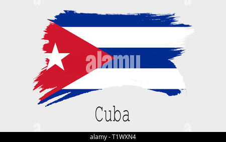 Cuba drapeau sur fond blanc, 3D Rendering Banque D'Images