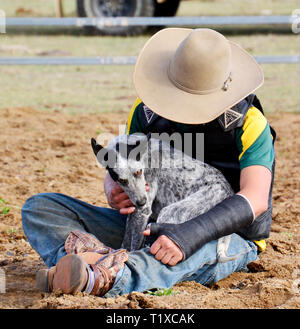 COWBOY ET SON CHIEN Banque D'Images