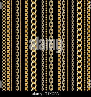 Abctract avec motif transparent gold chain isolées pour tissu. Quartier branché de répéter l'impression. Illustration de Vecteur