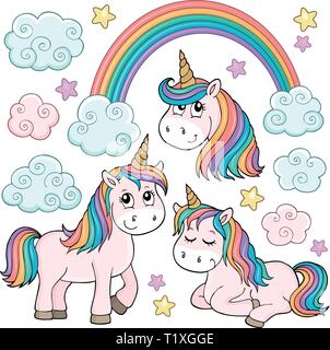 Les licornes mignon ensemble 1 - eps10 vector illustration. Illustration de Vecteur