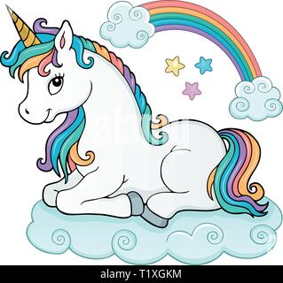 Thème libre 5 licorne stylisée - eps10 vector illustration. Illustration de Vecteur