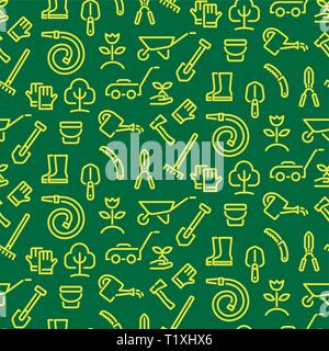 Illustration du modèle intégré d'outils de jardinage Illustration de Vecteur