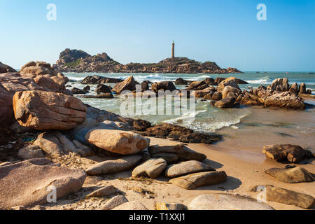 Phare de Ke Ga et la beauté des rochers près de Mui Ne Phan Thiet city ou au Vietnam Banque D'Images