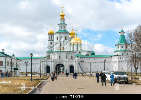 ISTRA, Russie - le 23 mars 2019 : La Nouvelle Jérusalem Monastère, également connu sous le nom de Monastère Voskresensky